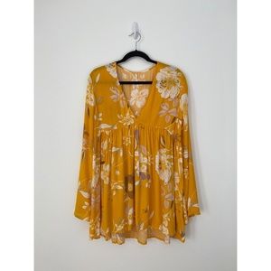 Free People | yellow Bella printed tunic